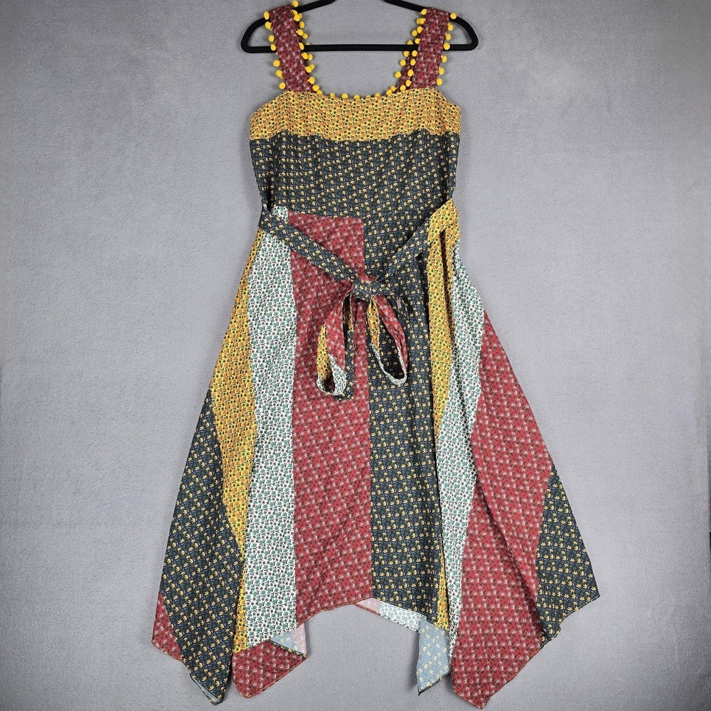 French Connection Dress Women 6 Multicolor Floral Adita Drape Hanky Sundress New